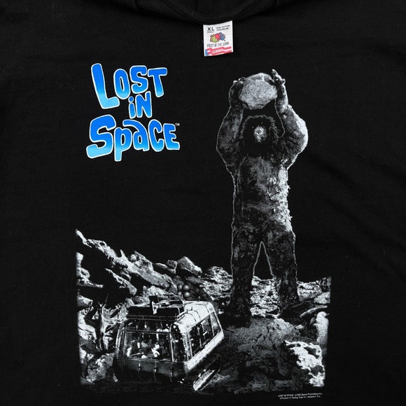 Fruit of the Loom Other - Vintage 90s Lost In Space T Shirt Mens XL Black Cyclops Graphic Sci-Fi USA Made